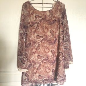 Paisley long sleeve dress